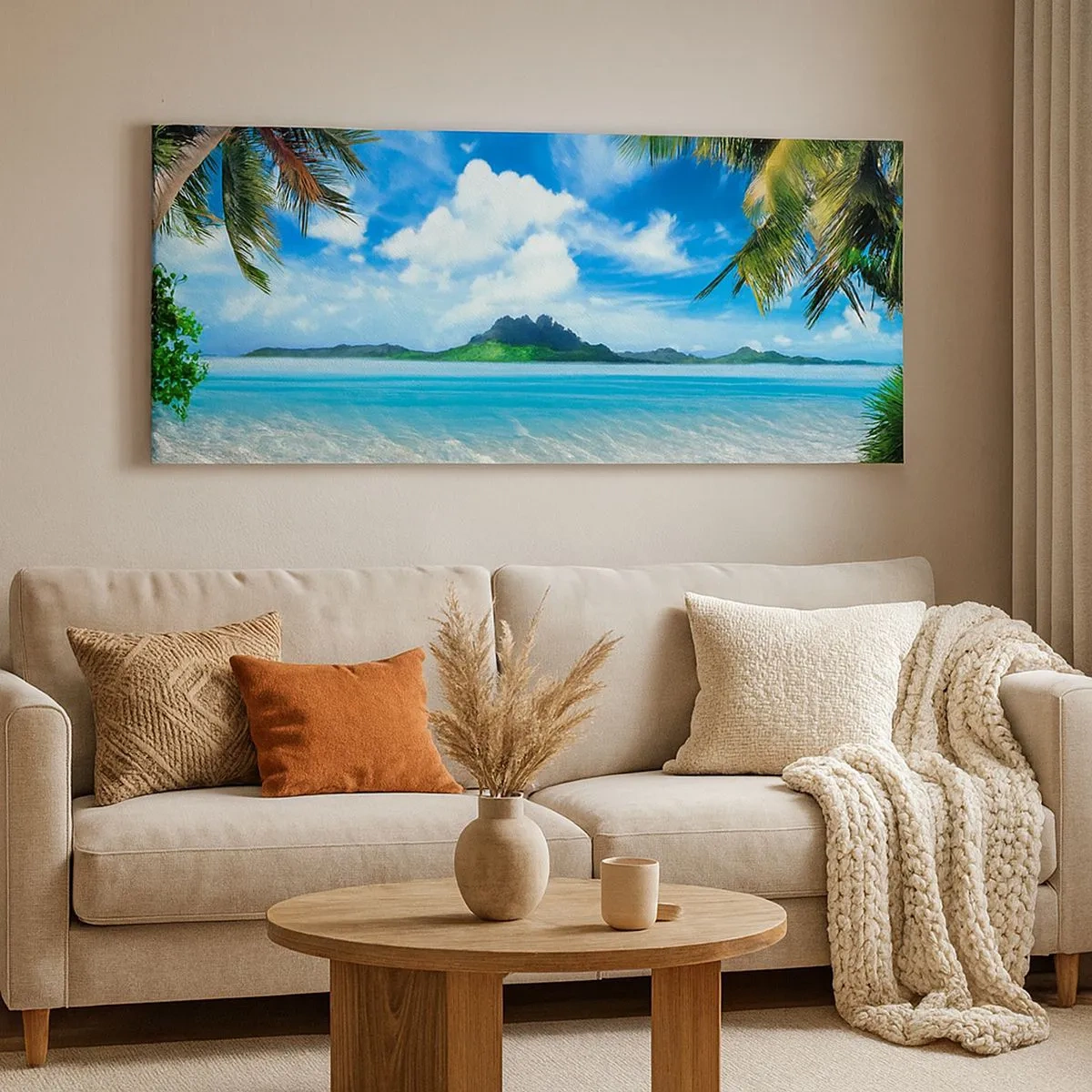 Quadro su tela - Stampe su Tela - L'azzurro dei tropici - 100x40 cm