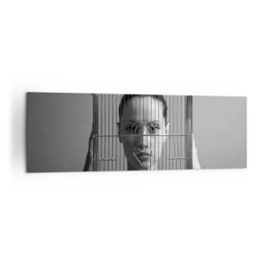 Quadro su tela - Stampe su Tela - Donna dietro una gabbia in stile surreale - 160x50cm - Ritratto un po' surreale - Decorazione murale moderna per soggiorno e camera da letto ARTTOR