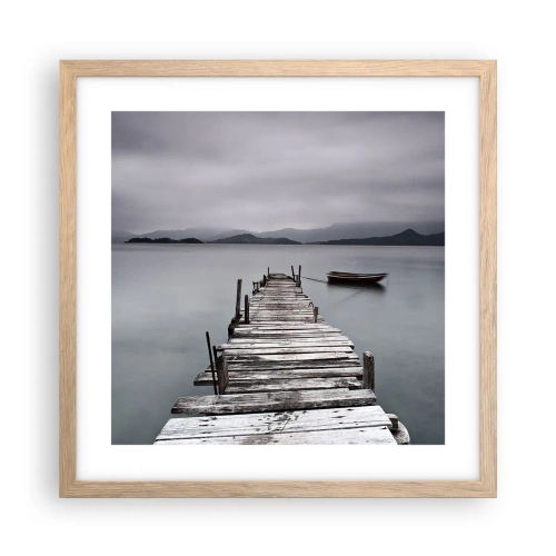 Poster in cornice rovere chiaro - Domani puoi partire - 40x40 cm