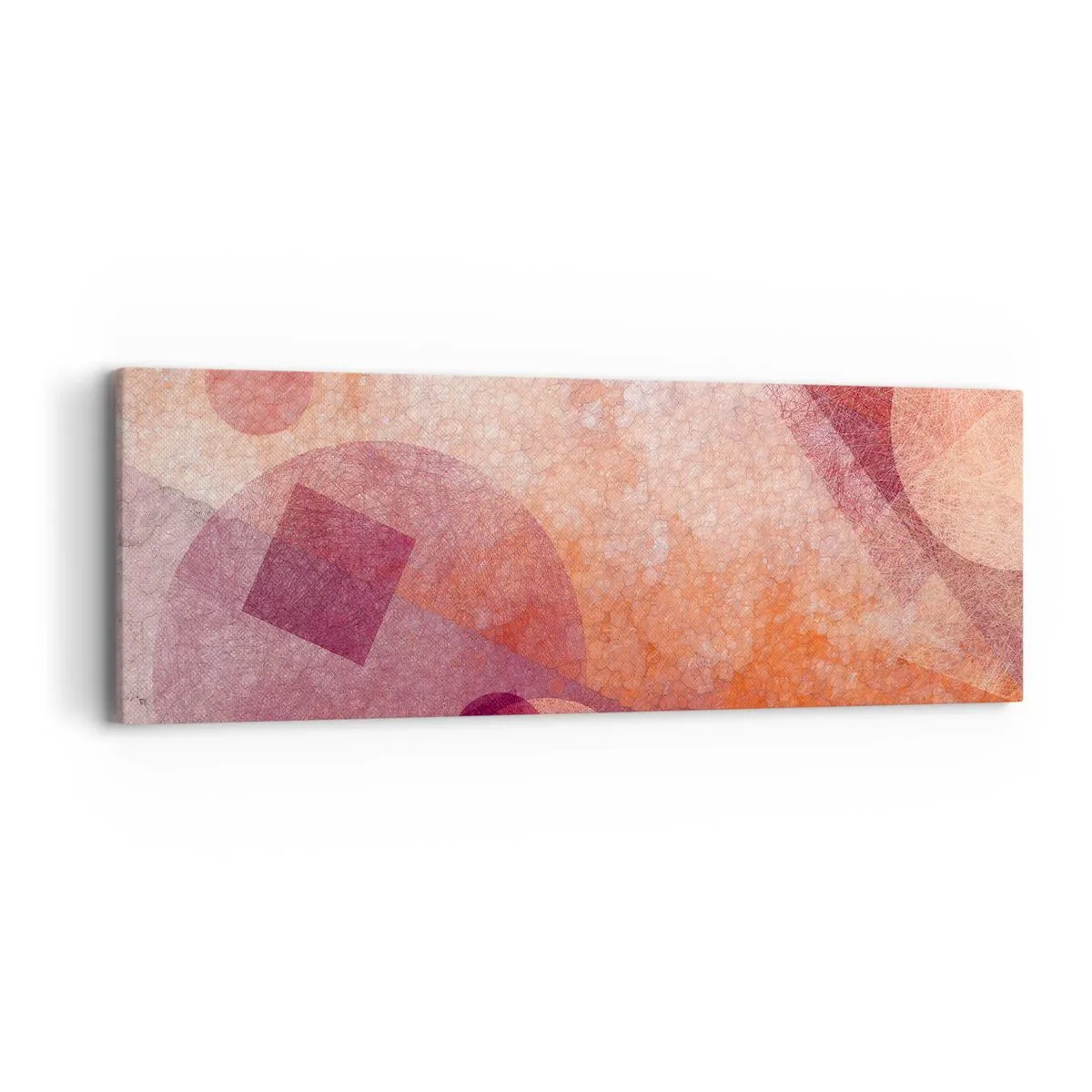 Quadro su tela - Stampe su Tela - Trasformazioni geometriche in rosa - 90x30 cm