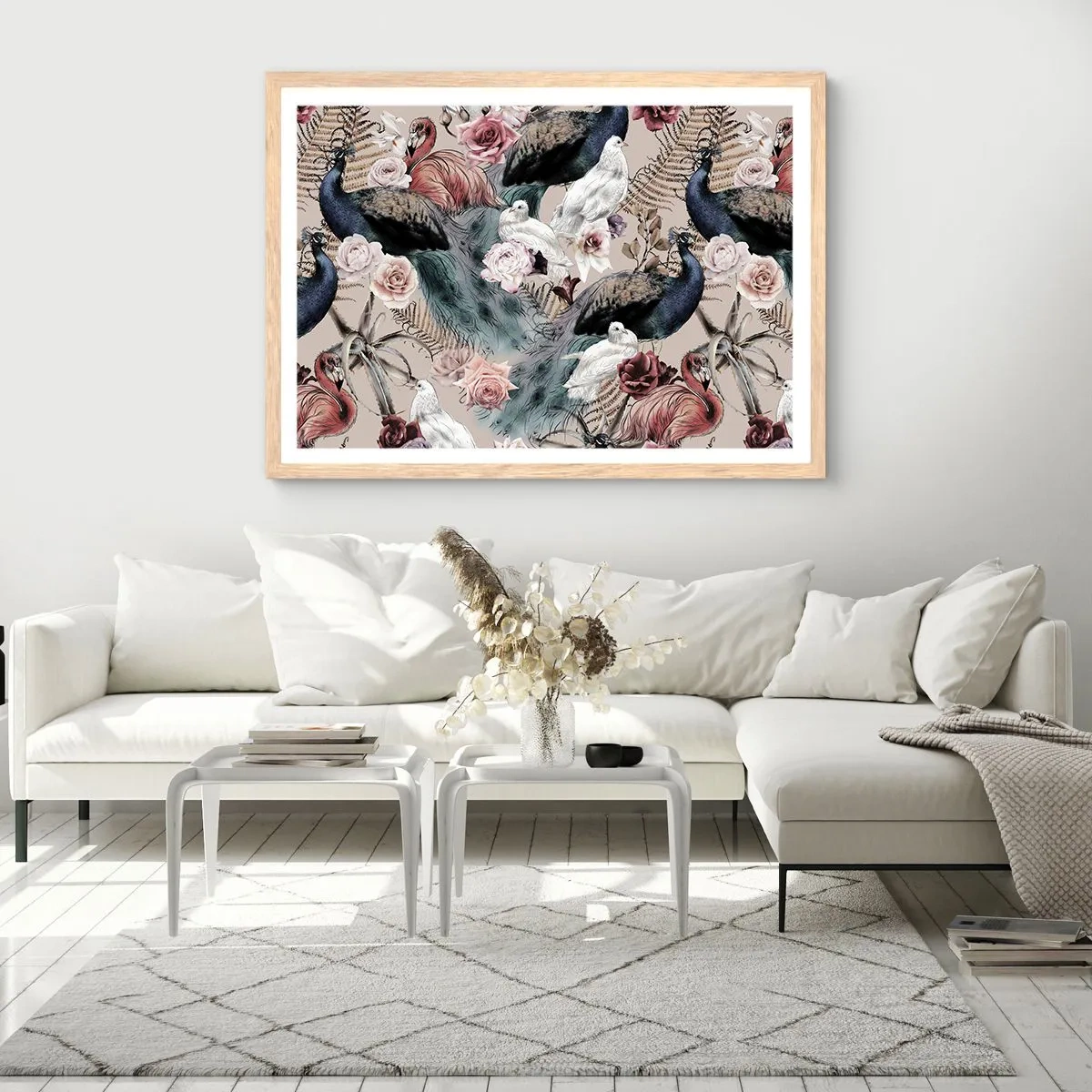 Poster in cornice rovere chiaro - Nel giardino del palazzo - 100x70 cm