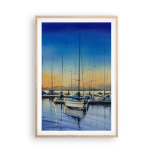 Poster in cornice rovere chiaro - La fine di una buona giornata - 61x91 cm