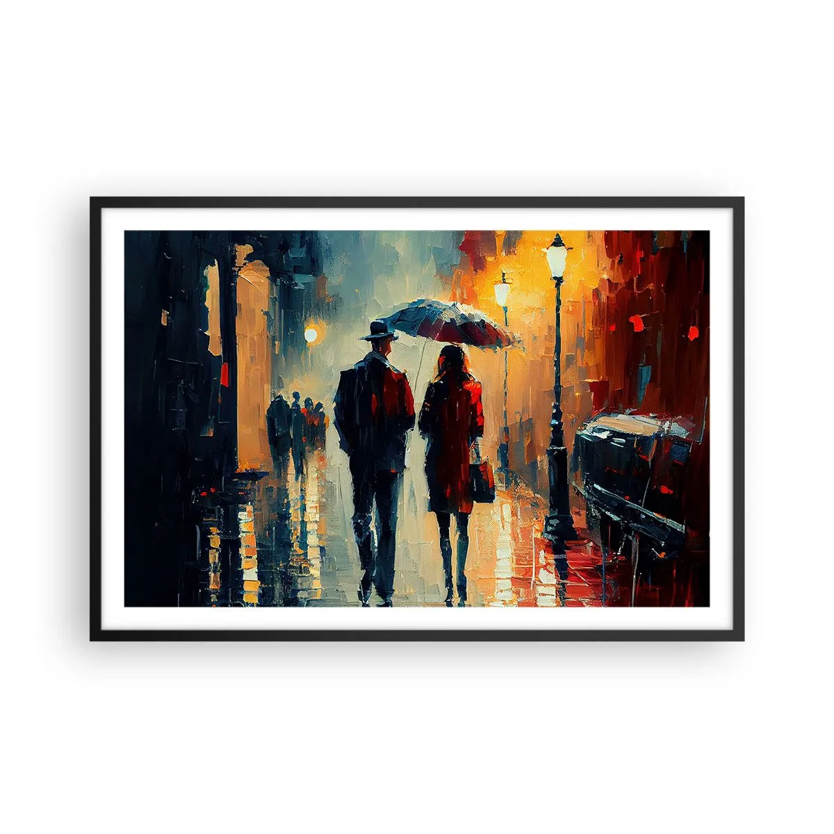 Poster in cornice nera - Love story cittadina - 91x61 cm