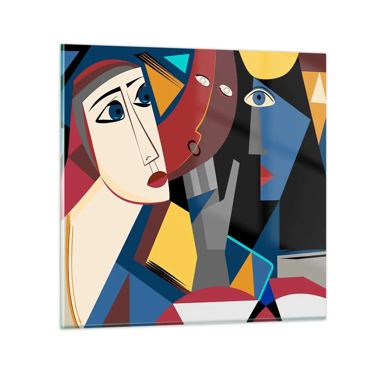 Quadro su vetro - Dialogo di cubisti - 30x30 cm