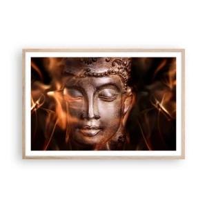 Poster in cornice rovere chiaro - Esiste solo qui e ora - 91x61 cm