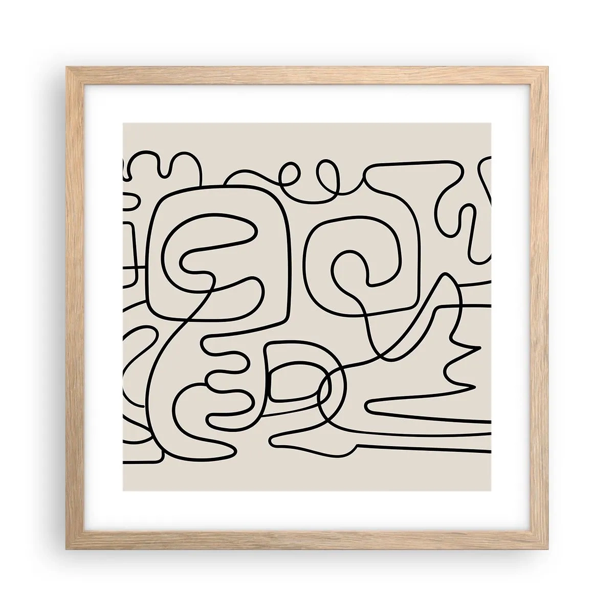 Poster in cornice rovere chiaro - Segui il percorso - 40x40 cm