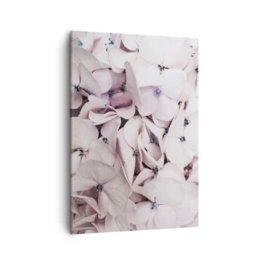 Quadro su tela - Stampe su Tela - Delicate ortensie bianche in tonalità pastello - 50x70cm - Un'alluvione di fiori - Decorazione murale moderna per soggiorno e camera da letto ARTTOR