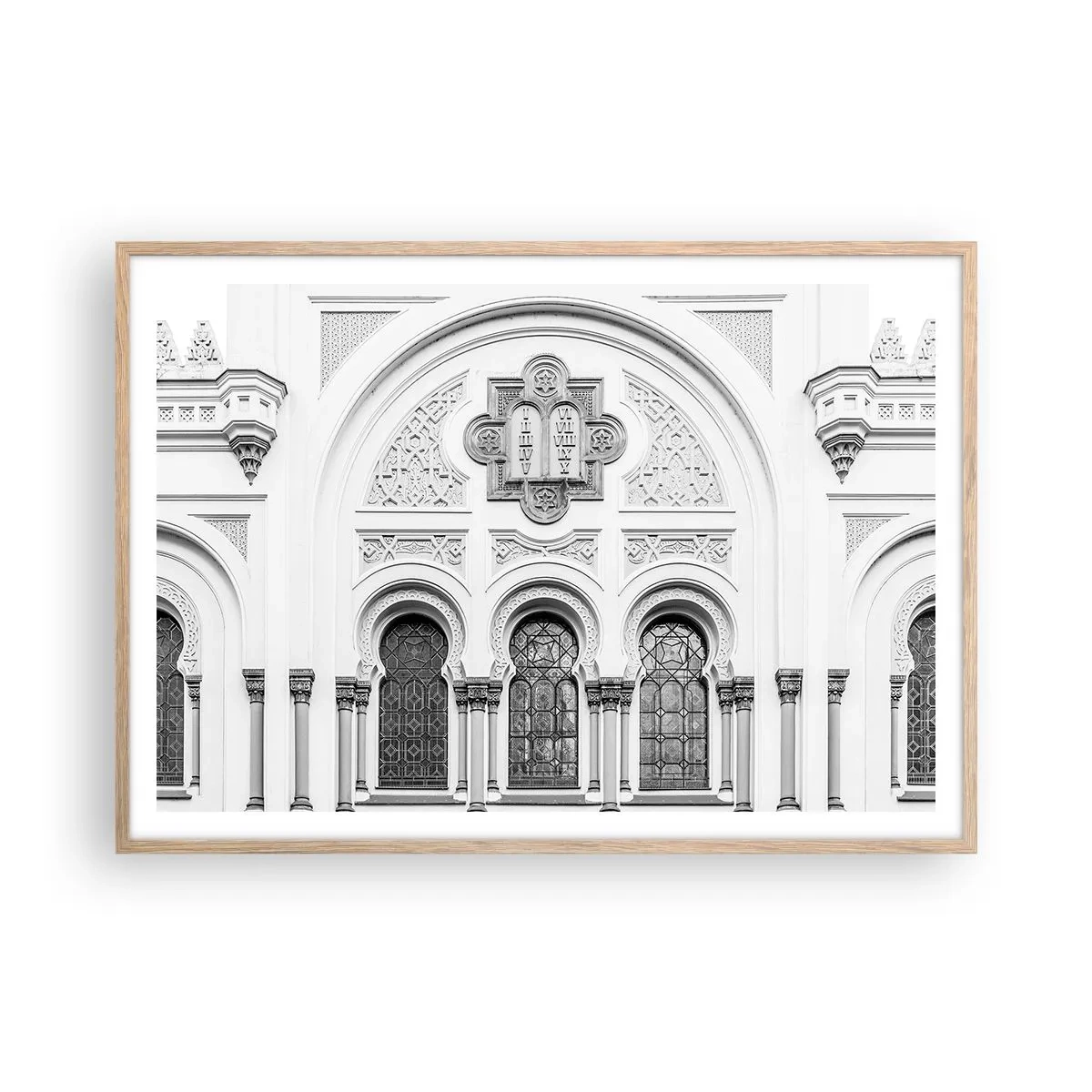 Poster in cornice rovere chiaro - Al confine delle culture - 100x70 cm