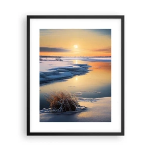 Poster in cornice nera - Tramonto invernale - 40x50 cm