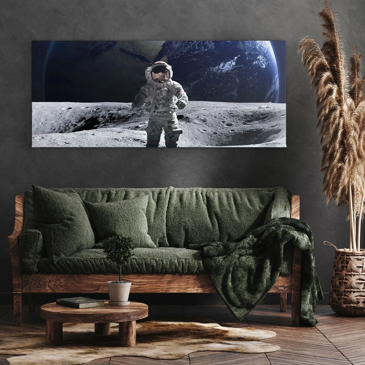 Quadro su tela - Stampe su Tela - Saluti dalla luna - 100x40 cm