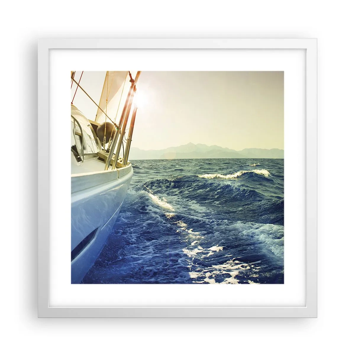 Poster in cornice bianca - Verso l'avventura - 40x40 cm