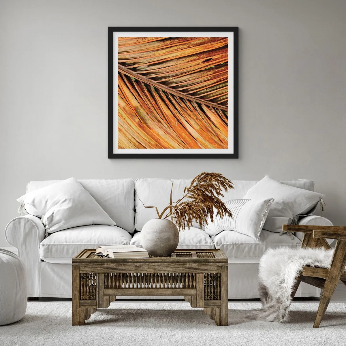 Poster in cornice nera - Oro di cocco - 40x40 cm