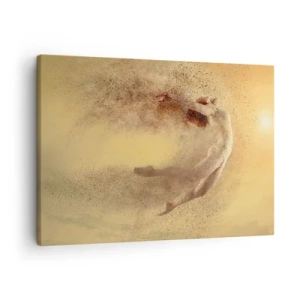Quadro su tela - Stampe su Tela - Una figura in movimento dinamico con effetto di disintegrazione - 70x50cm - Nell'estasi della danza - Decorazione murale moderna per soggiorno e camera da letto ARTTOR
