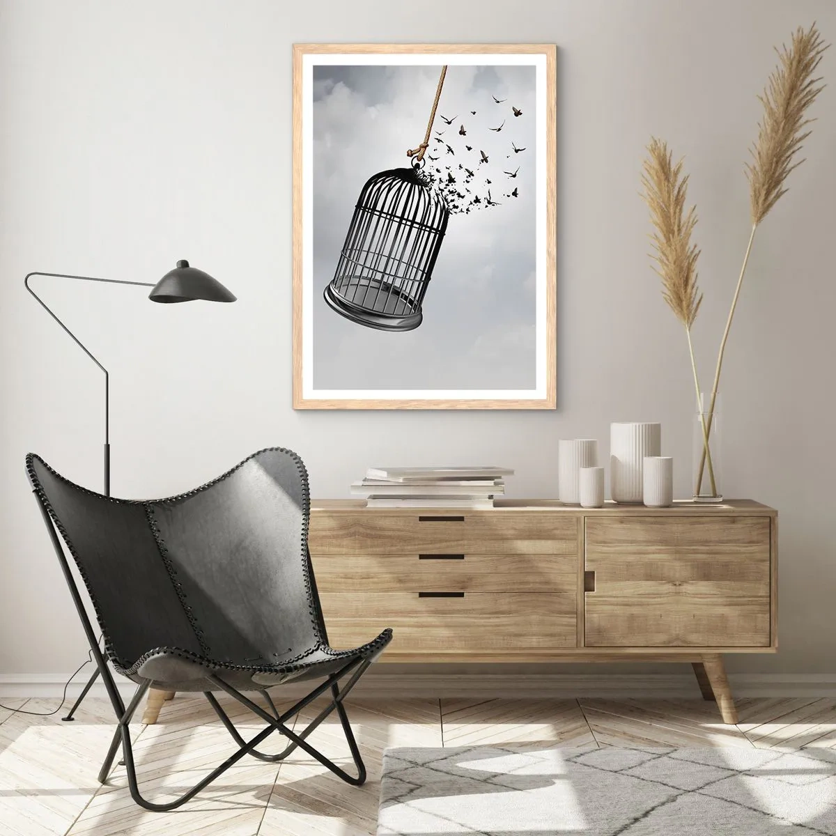 Poster in cornice rovere chiaro - Fede... Speranza... Libertà! - 70x100 cm
