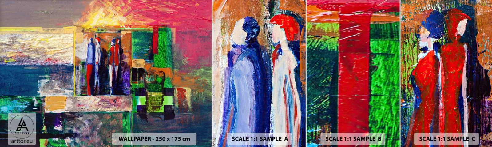 Campione Di Fotomurale Standard Eco - Relazioni ed emozioni - Astrazione, Persone, Pezzo - 100x30 cm