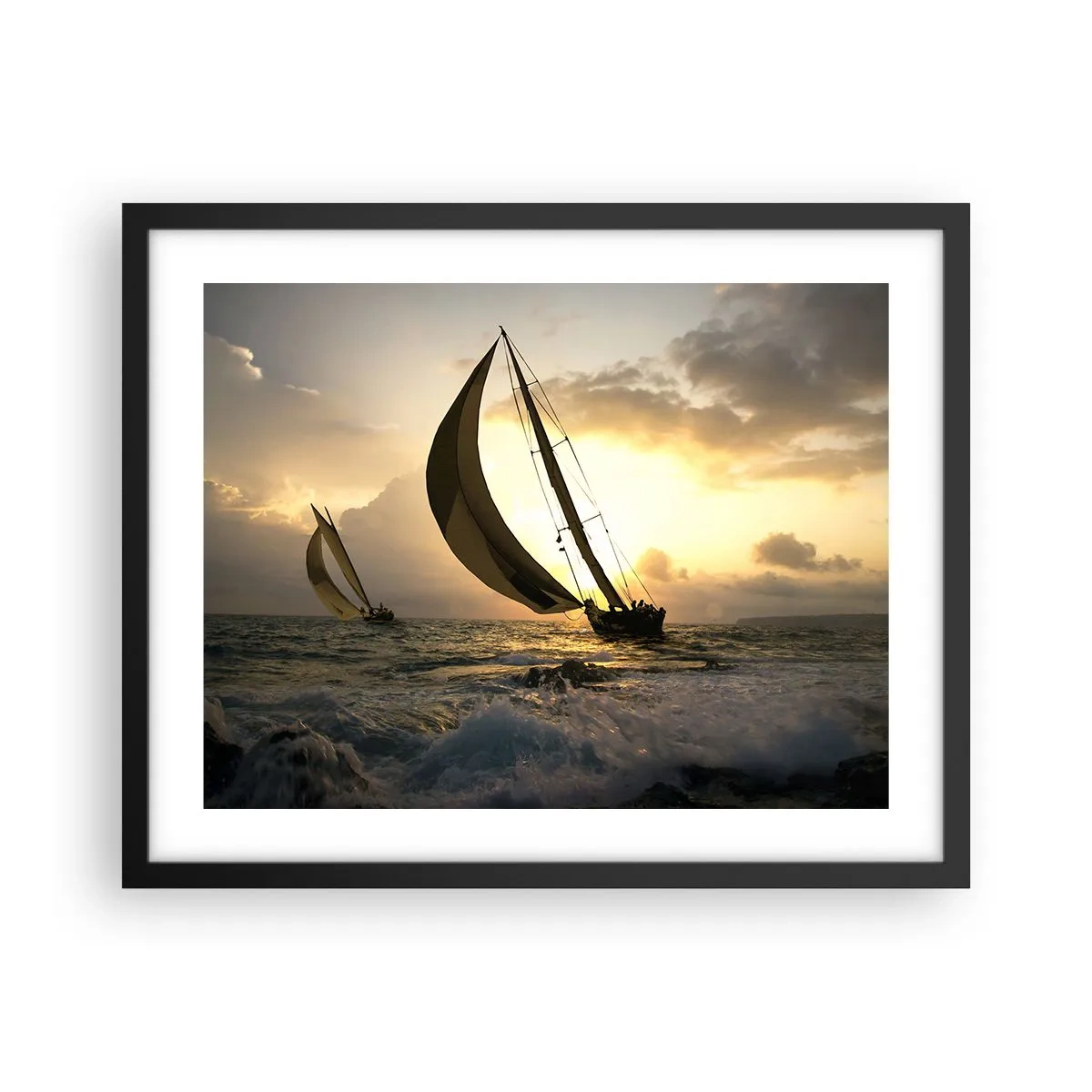 Poster in cornice nera - Con il vento e controvento - 50x40 cm
