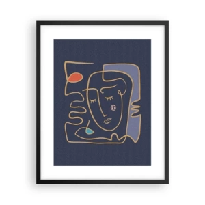 Poster in cornice nera - Pensierosa - 40x50 cm