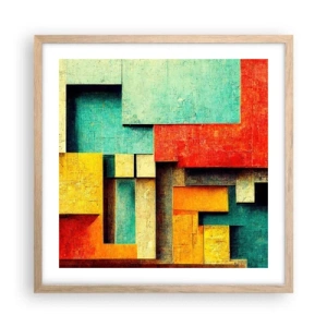 Poster in cornice rovere chiaro - Il festival degli angoli retti - 50x50 cm