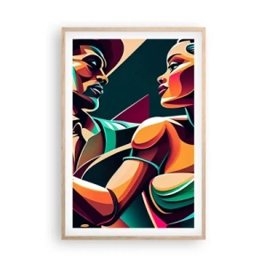 Poster in cornice rovere chiaro - Al ritmo del cuore - 61x91 cm