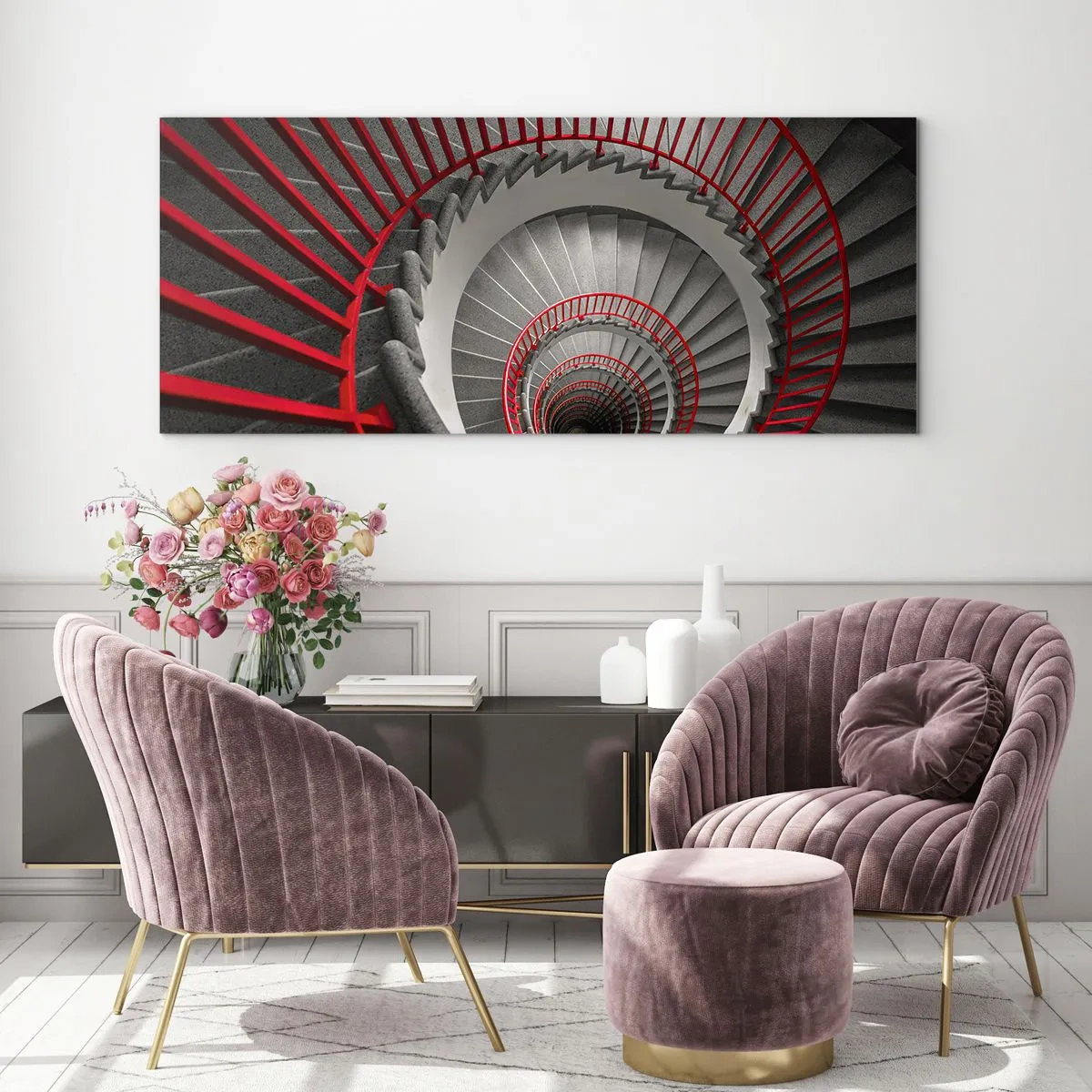 Quadro su vetro - I giochi dell'architettura - 90x30 cm