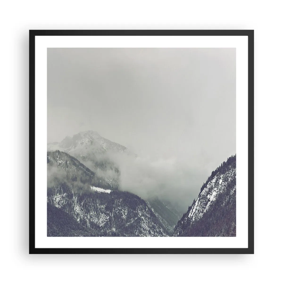 Poster in cornice nera - La valle delle nebbie - 60x60 cm