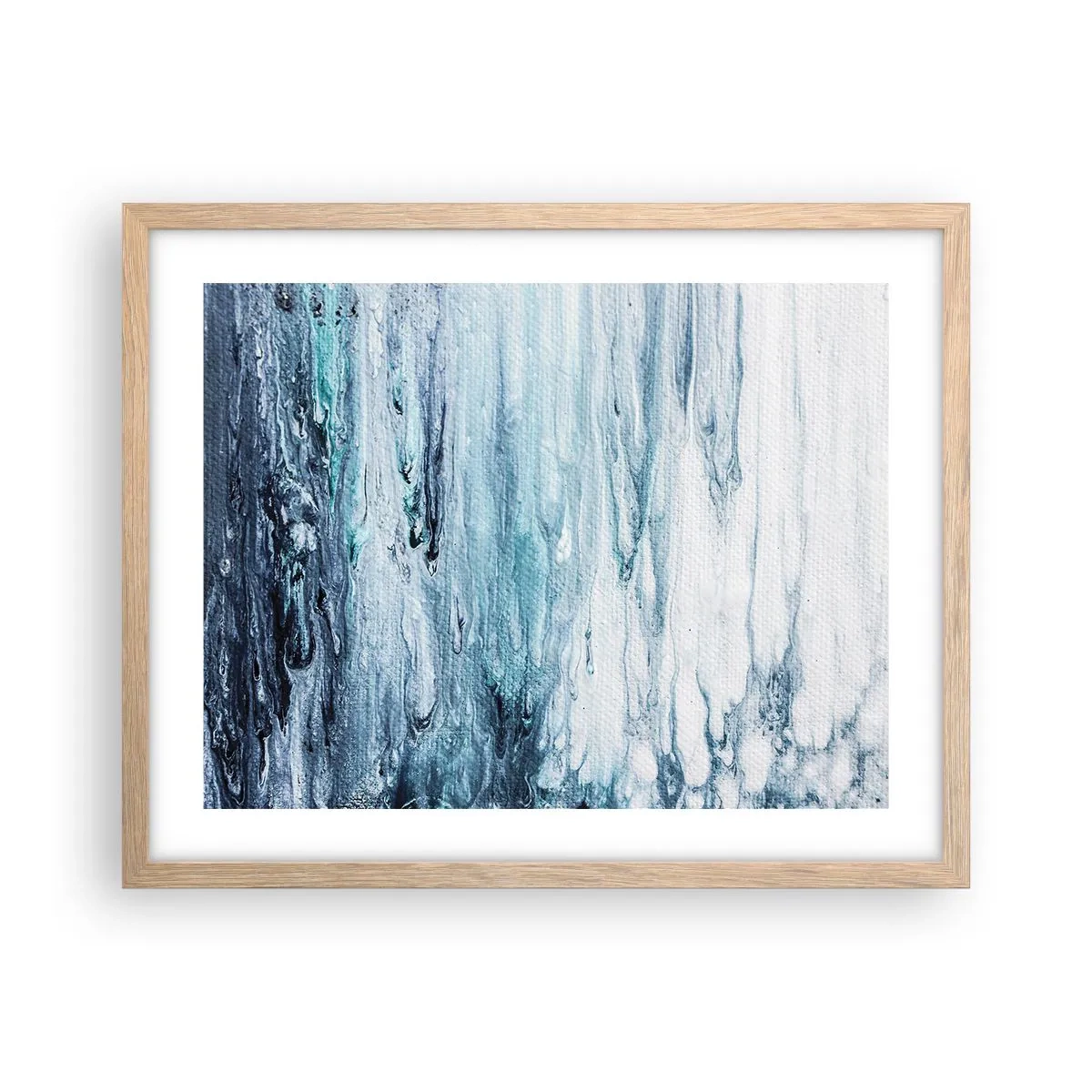 Poster in cornice rovere chiaro - Ghiaccio blu - 50x40 cm