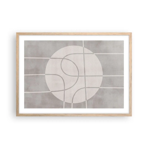 Poster in cornice rovere chiaro - Tondo e dritto - 70x50 cm