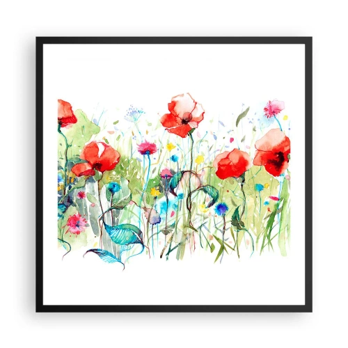 Poster in cornice nera - Il prato fiorito a maggio - 60x60 cm