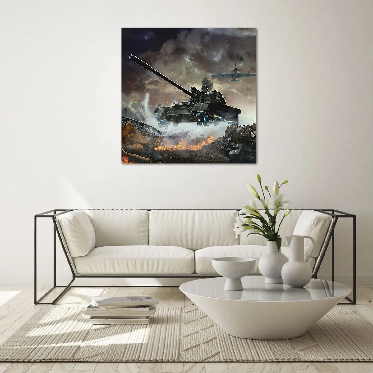 Quadro su vetro - La battaglia bella e terribile - 40x40 cm