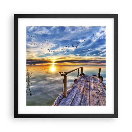 Poster in cornice nera - Il vento è andato a dormire - 40x40 cm