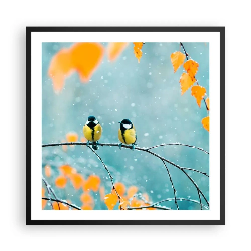 Poster in cornice nera - Pettegolezzi alati - 60x60 cm
