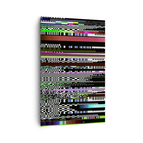 Quadro su tela - Stampe su Tela - Linee colorate e pixel in stile astratto - 80x120cm - Immagine di prova della realtà - Decorazione murale moderna per soggiorno e camera da letto ARTTOR