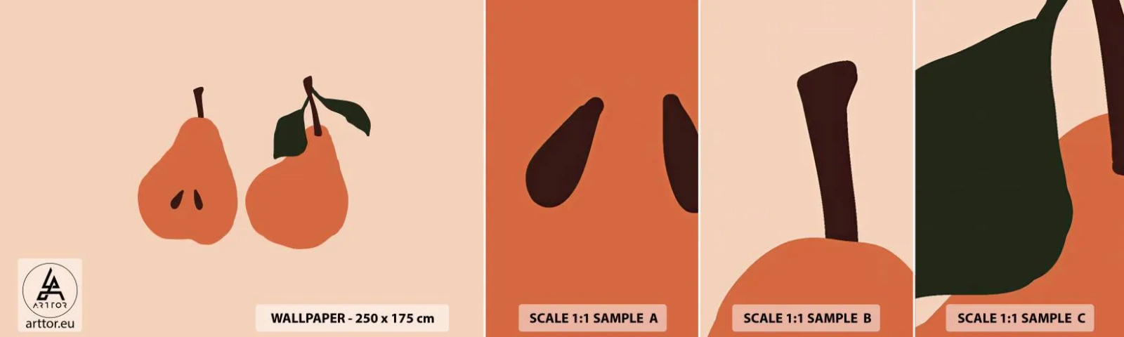 Campione Di Fotomurale Standard Eco - La dolcezza stessa - Pera, Frutta, Minimalista - 100x30 cm