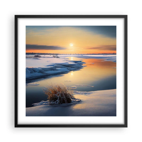 Poster in cornice nera - Tramonto invernale - 50x50 cm