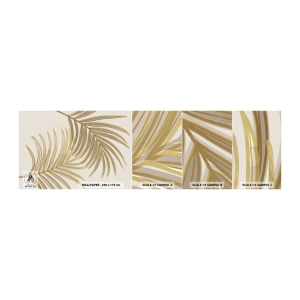 Campione di Fotomurale Adesivo Deluxe Sticker - Palma d'oro! - Astrazione, Foglia di palma, Grafica - 100x30 cm