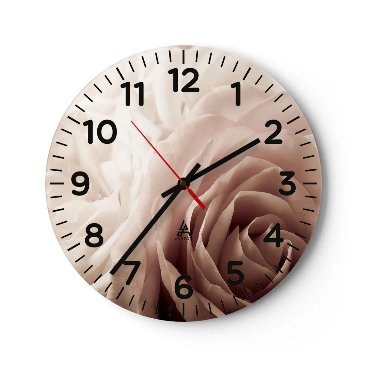 Orologio da parete - Orologio in Vetro - Nel cuore della rosa - 30x30 cm