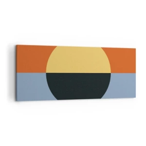 Quadro su tela - Stampe su Tela - Astrazione geometrica con colori contrastanti - 120x50cm - Composizione di caldo e freddo - Decorazione murale moderna per soggiorno e camera da letto ARTTOR