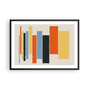 Poster in cornice nera - Rettangoli colorati in una disposizione moderna - 70x50cm - Notazione musicale - Decorazione murale moderna per soggiorno e camera da letto ARTTOR