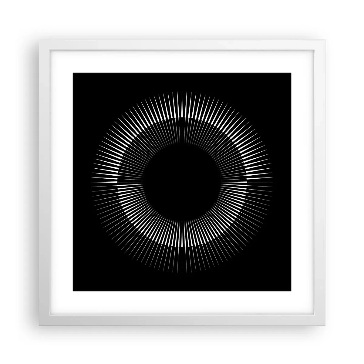 Poster in cornice bianca - Sole nero - 40x40 cm