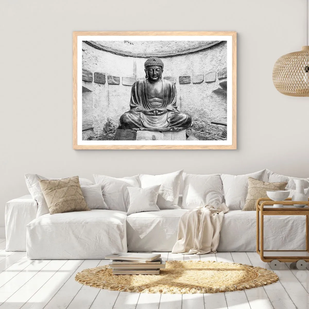 Poster in cornice rovere chiaro - Alla fonte della pace - 91x61 cm