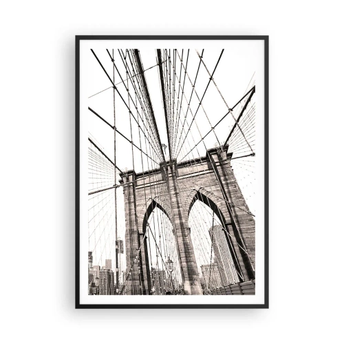 Poster in cornice nera - La cattedrale di New York - 70x100 cm