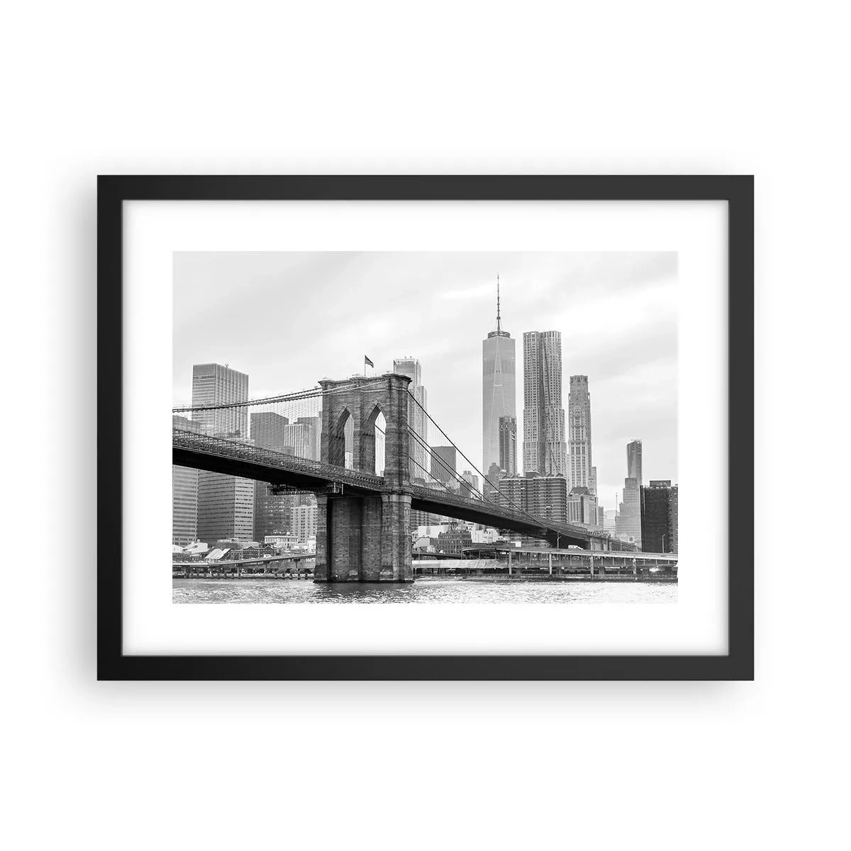 Poster in cornice nera - Atmosfera di New York - 40x30 cm