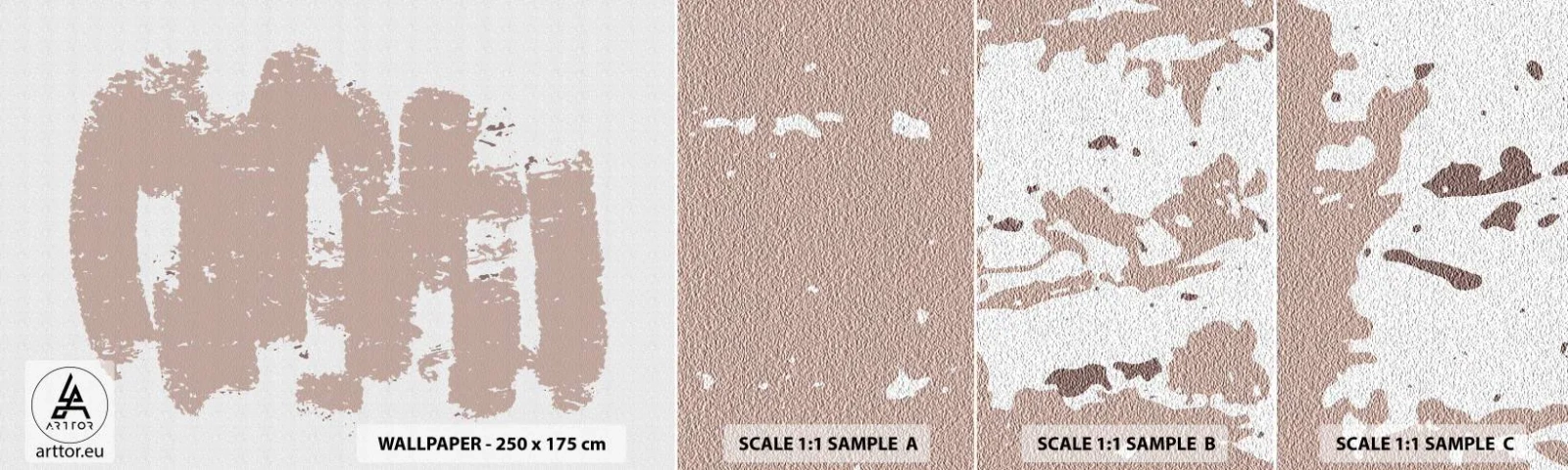 Campione Di Fotomurale Standard Eco - Astrazione in un rosa mite - Astrazione, Vuoto, Minimalismo - 100x30 cm