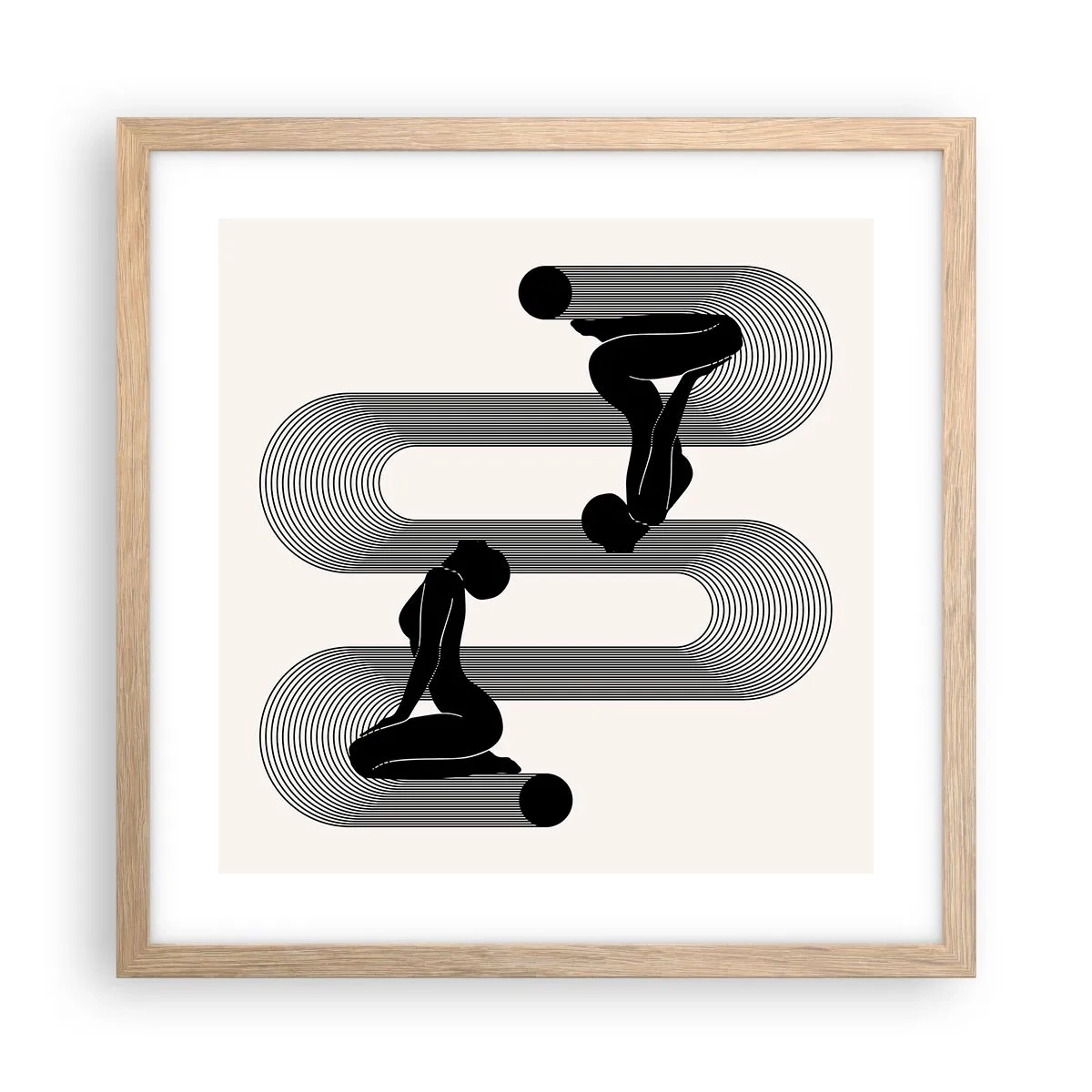 Poster in cornice rovere chiaro - Simmetria sensuale - 40x40 cm