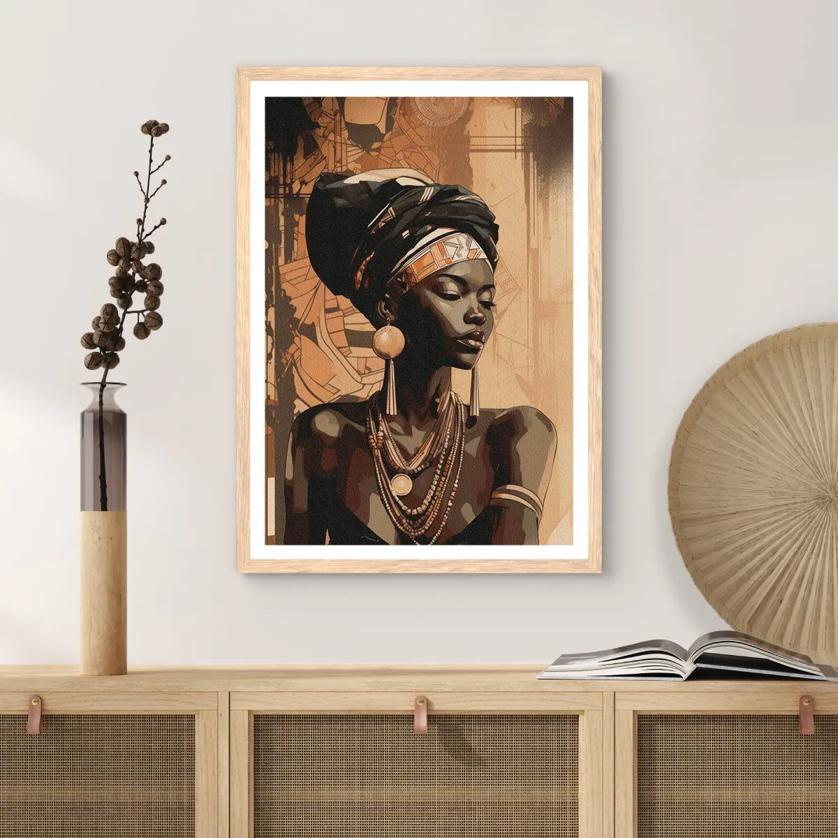 Poster in cornice rovere chiaro - Maestà africana - 70x100 cm