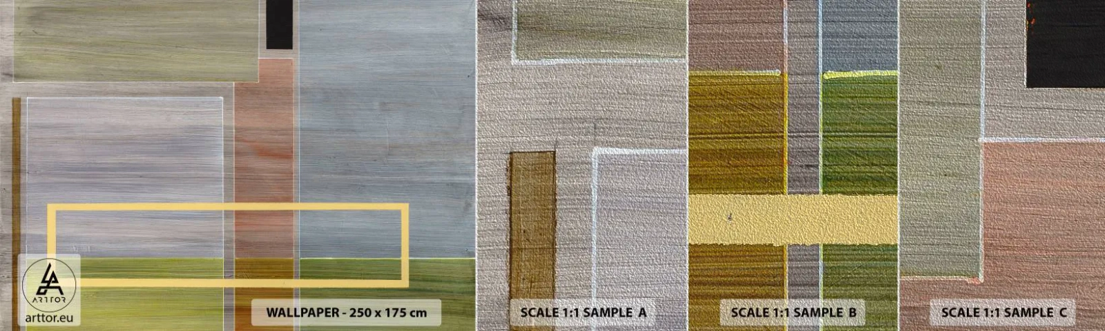 Campione di Fotomurale Premium Sand - Semplice e tranquillo - Astrazione, Arte Moderna, Rettangoli - 100x30 cm