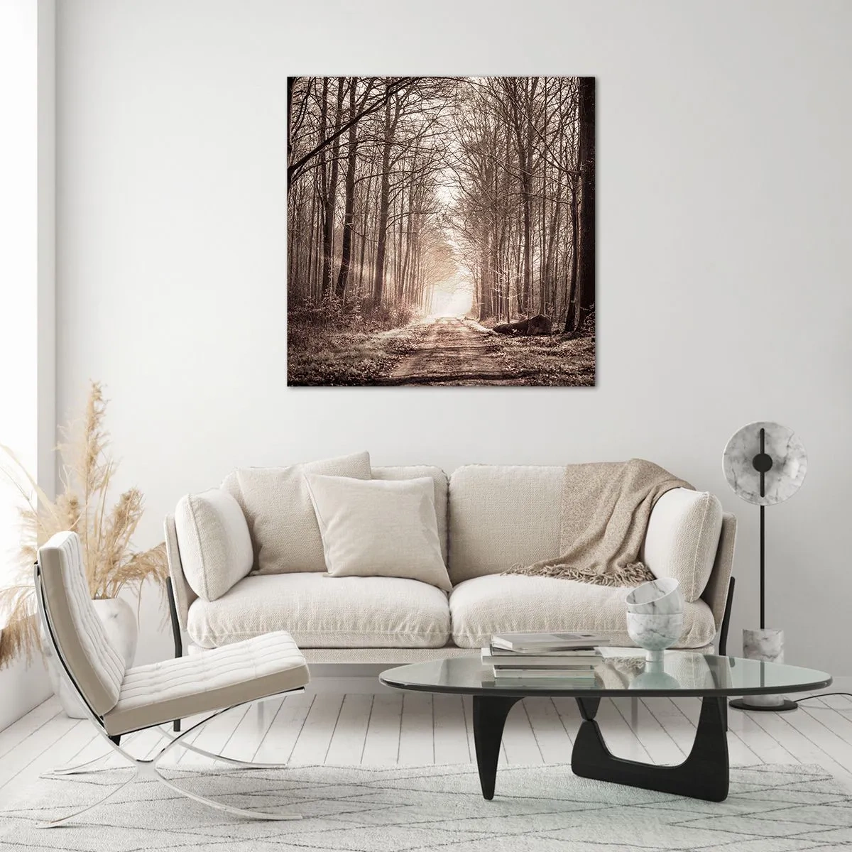 Quadro su vetro - La cattedrale del bosco - 40x40 cm