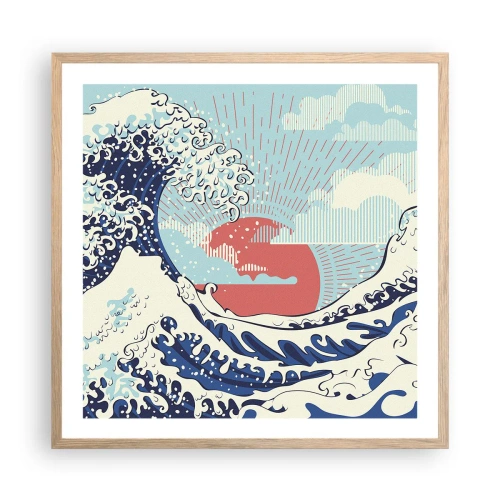 Poster in cornice rovere chiaro - Di ispirazione giapponese - 60x60 cm
