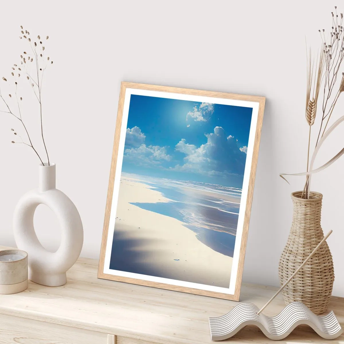 Poster in cornice rovere chiaro - Vacanze in paradiso - 70x100 cm