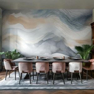 Fotomurali Premium Sand - Astrazione nevosa e nebbiosa - Pezzo, Acquerello, Minimalismo - 250x175 cm